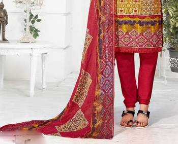 Mustrad crepe printed unstitched dress material 3