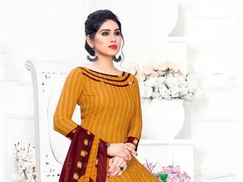 Mustrad crepe printed unstitched dress material 2