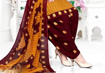 Mustrad crepe printed unstitched dress material 3
