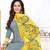 Grey crepe printed unstitched dress material