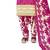Magenta crepe printed unstitched dress material