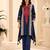 teal blue cotton printed kurta set with hand diamond work