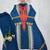 teal blue cotton printed kurta set with hand diamond work