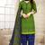 Parrot green crepe printed unstitched dress material