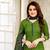 Parrot green crepe printed unstitched dress material