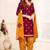 Maroon crepe printed unstitched dress material