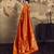 orange weaving silk blend saree