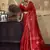 red weaving silk blend saree