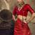 red weaving silk blend saree