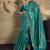 turquiose blue weaving silk blend saree