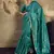 turquiose blue weaving silk blend saree