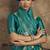 turquiose blue weaving silk blend saree