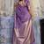 lavender satin weaving silk blend saree