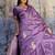 lavender satin weaving silk blend saree
