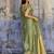 olive green satin weaving silk blend saree