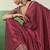 maroon faux satin printed saree