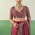 maroon faux satin printed saree