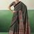 black faux satin printed saree