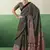 black faux satin printed saree