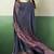 navy blue faux satin printed saree