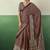 brown faux satin printed saree