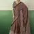 brown faux satin printed saree