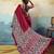 red faux satin printed saree