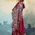 red faux satin printed saree