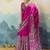 hot pink faux satin printed saree