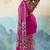 hot pink faux satin printed saree