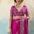 hot pink faux satin printed saree