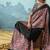 black faux satin printed saree