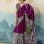 wine faux satin printed saree
