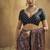 black pink faux satin printed saree