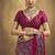 maroon pink faux satin printed saree