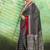 black faux satin print saree