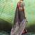 black faux satin print saree