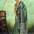green faux satin print saree