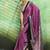 magenta faux satin print saree