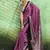 magenta faux satin print saree