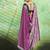 magenta faux satin print saree