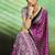 magenta faux satin print saree