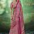 hot pink faux satin printed saree