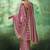 hot pink faux satin printed saree