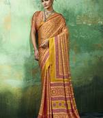 amber faux satin printed saree
