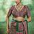 green faux satin printed saree