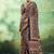 black faux satin printed saree