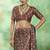black faux satin printed saree