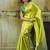 parrot green weaving faux tussar silk blend saree