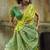 parrot green weaving faux tussar silk blend saree
